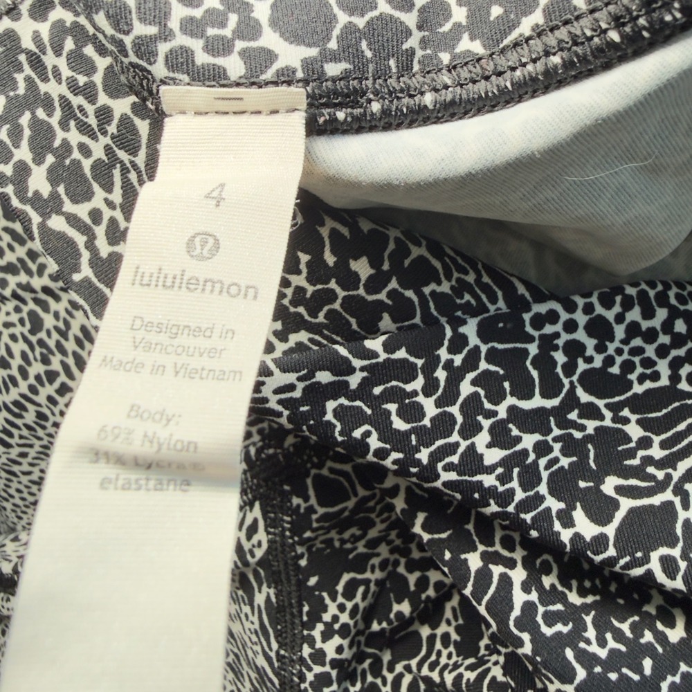 Lululemon 4 Wunder Pant High Rise Black White Polar Shift Pattern Leggings - Picture 12 of 12